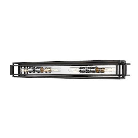 Z-Lite Titania 4 Light Vanity, Black 454-4V-BK-CH